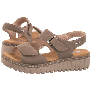 Sandały Beżowe V1382-64 Beige (RI387-a) Rieker