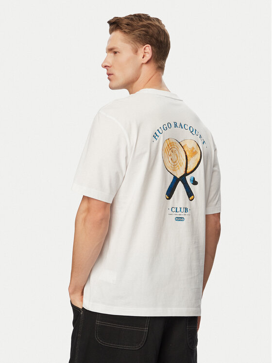 HUGO T-Shirt Nulaxo 50560093 Kremowy Regular Fit