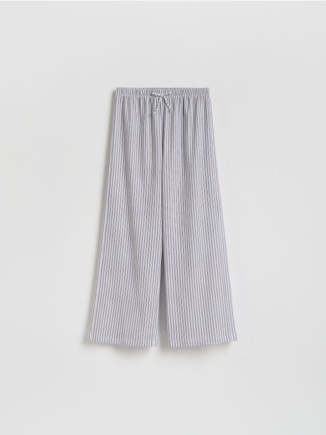 Reserved - Luźne spodnie w paski - ciemnoszary