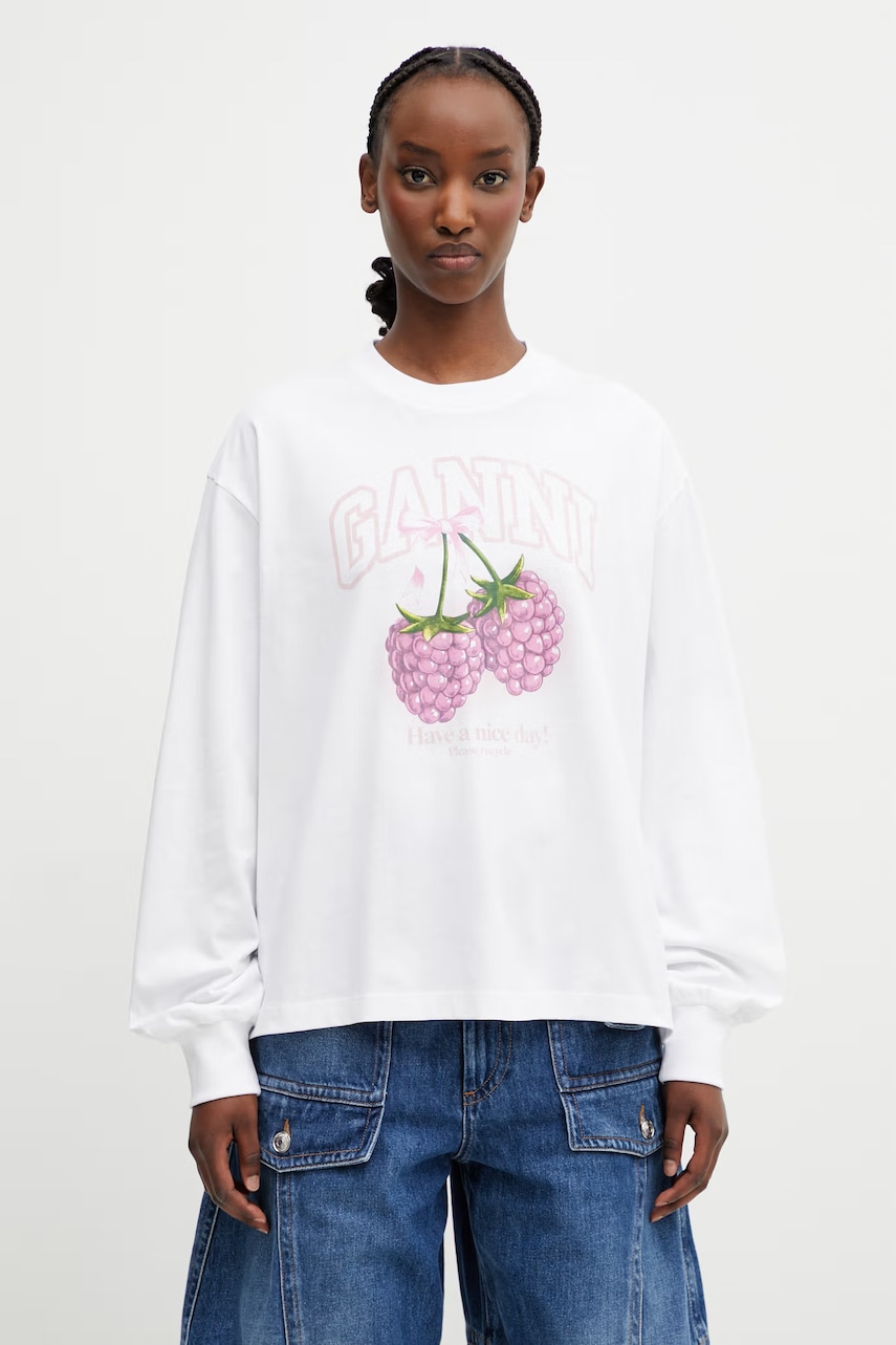 GANNI longsleeve damski bawełniany