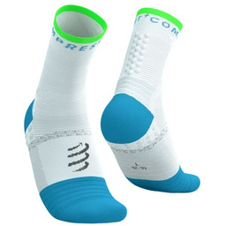 Compressport Skarpety PRO Marathon Socks V2.0 White/Norse Blue/Neon Green