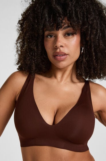 Hunkemöller Biustonosz usztywniany bez fiszbin Super Comfort Brązowy