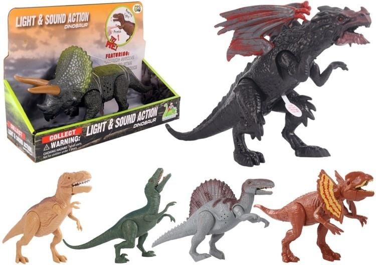 Dinozaur figurka ryczy i świeci mix - figurka