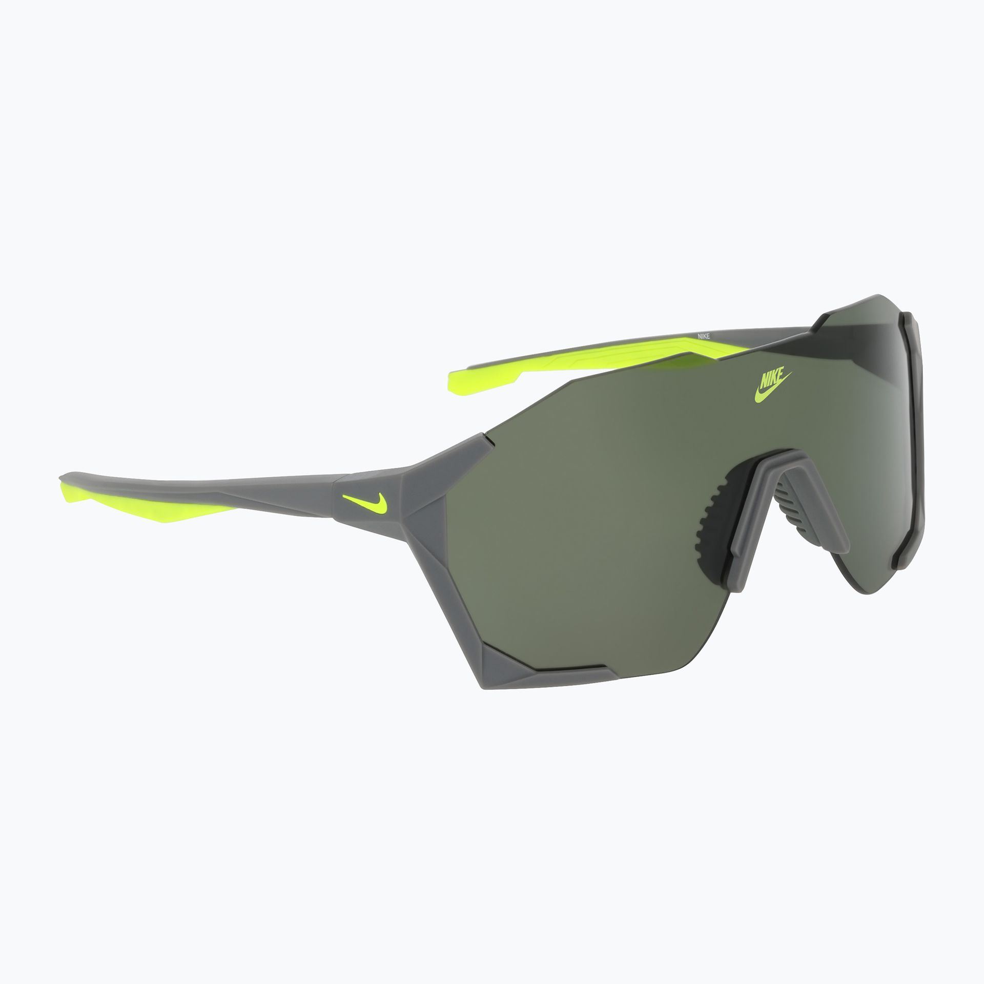 Okulary przeciwsłoneczne Nike Charged Shield matte smoke grey/green WYSYŁKA W 24H 30 DNI NA ZWROT