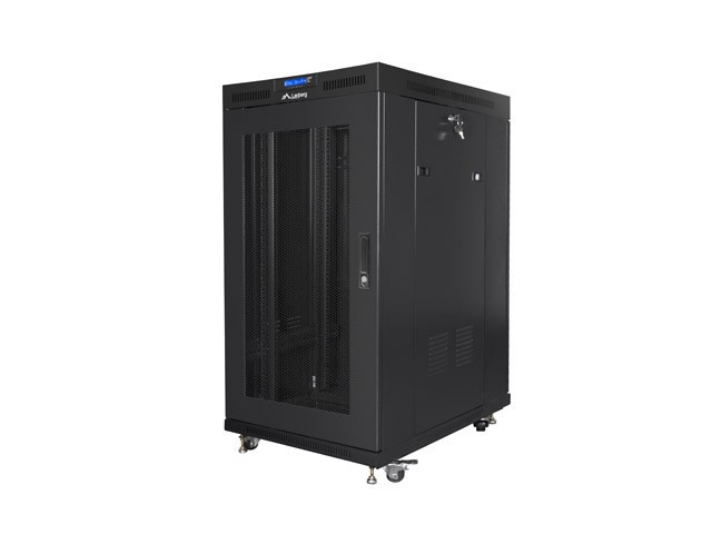 Lanberg szafa rack stojąca 19'' 22U 800x1000 czarna drzwi perforowane LCD V2 FF01-8022-23BL