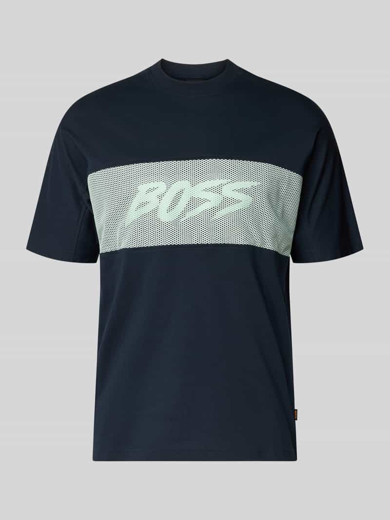 krój regular fit t-shirt z czystej bawełny model 'TE_BAYMESH'