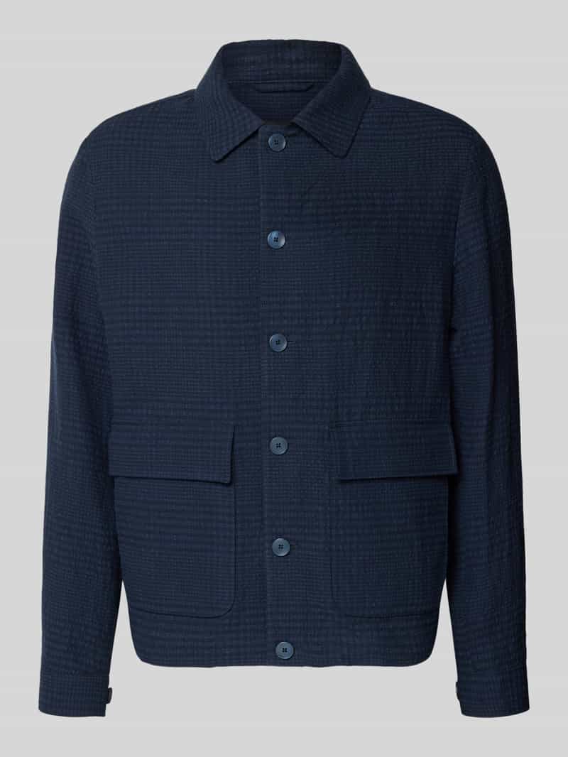 Koszulokurtka o kroju regular fit z mieszanki lnu i bawełny