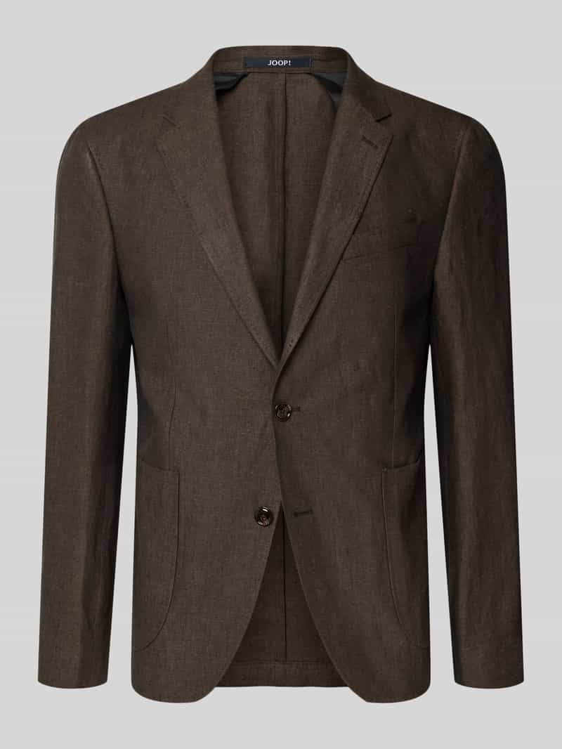 marynarka na 2 guziki o kroju slim fit z lnu model 'Hoverest'