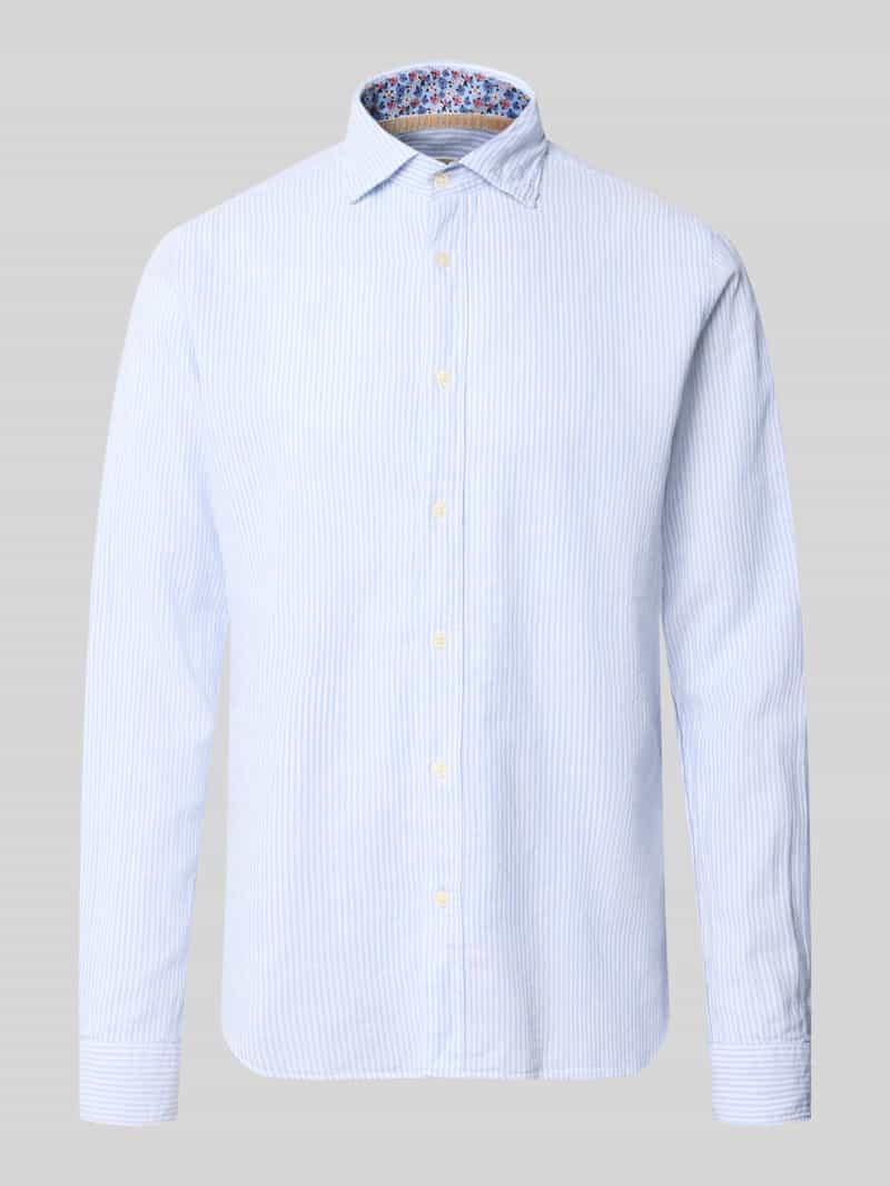 Koszula biznesowa o kroju regular fit z mieszanki lnu i bawełny model 'ROMA'