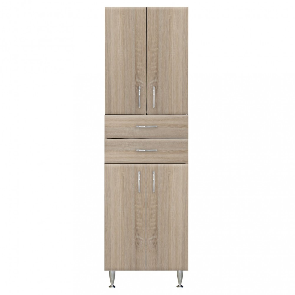 Leziter Szafka wysoka Bianca Plus 60 z 4 drzwiami, 2 szufladami, dąb sonoma