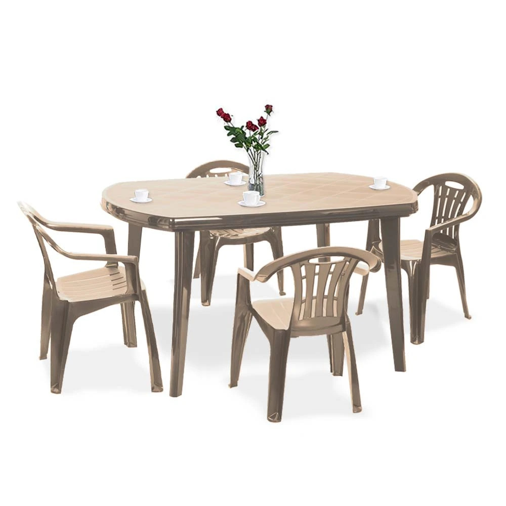 Curver Zestaw mebli ogrodowych Elma 4+1 w kolorze cappuccino