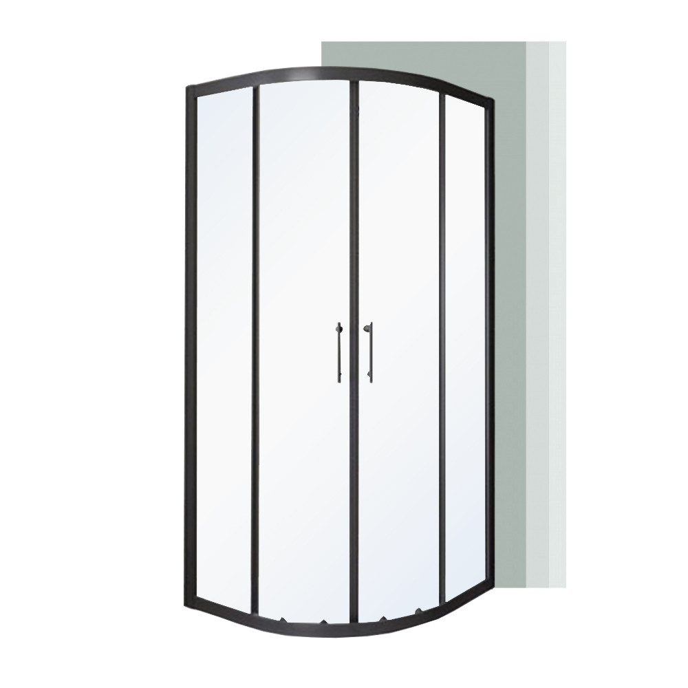 Leziter Spirit Clear 80x80x180 cm zakrzywiona kabina prysznicowa bez brodzika czarna SC80SB