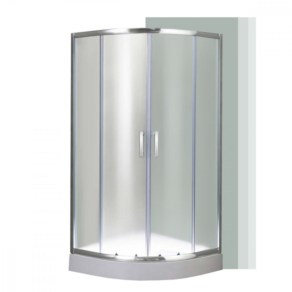 Leziter Zakrzywiona kabina prysznicowa Spirit Matt 80x80x194 cm ze wzmocnionym brodzikiem akrylowym SMT80S_AKI80ZT