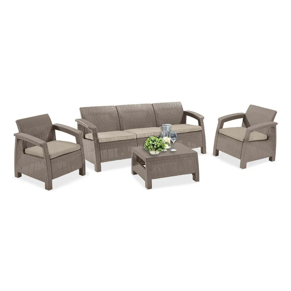 Curver Zestaw mebli ogrodowych Corfu set II max cappuccino