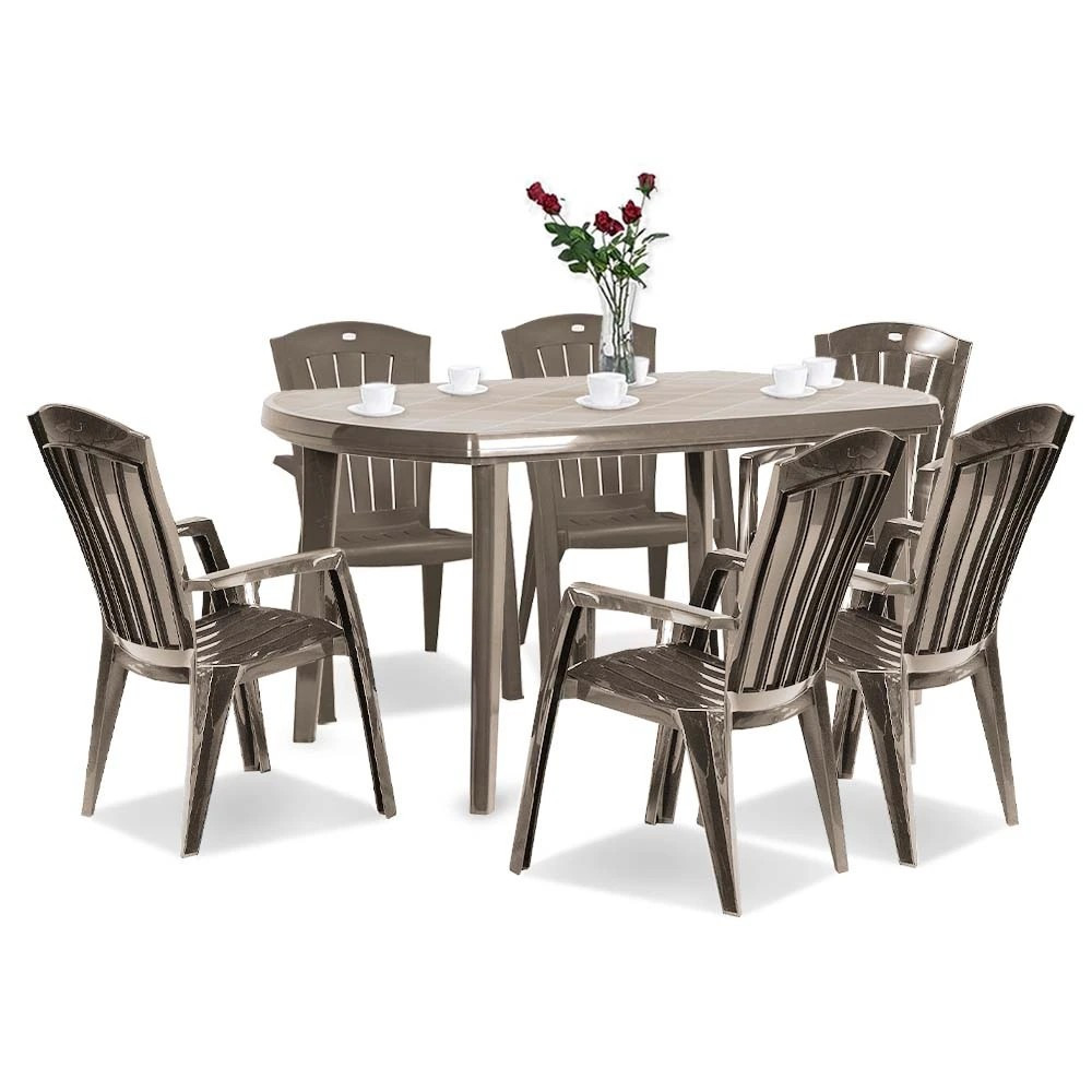 Curver Zestaw mebli ogrodowych Eltorini 6+1 w kolorze cappuccino