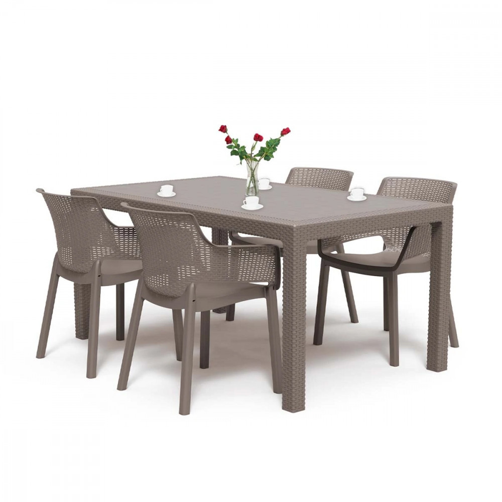 Curver Zestaw mebli ogrodowych Evody 4+1 cappuccino