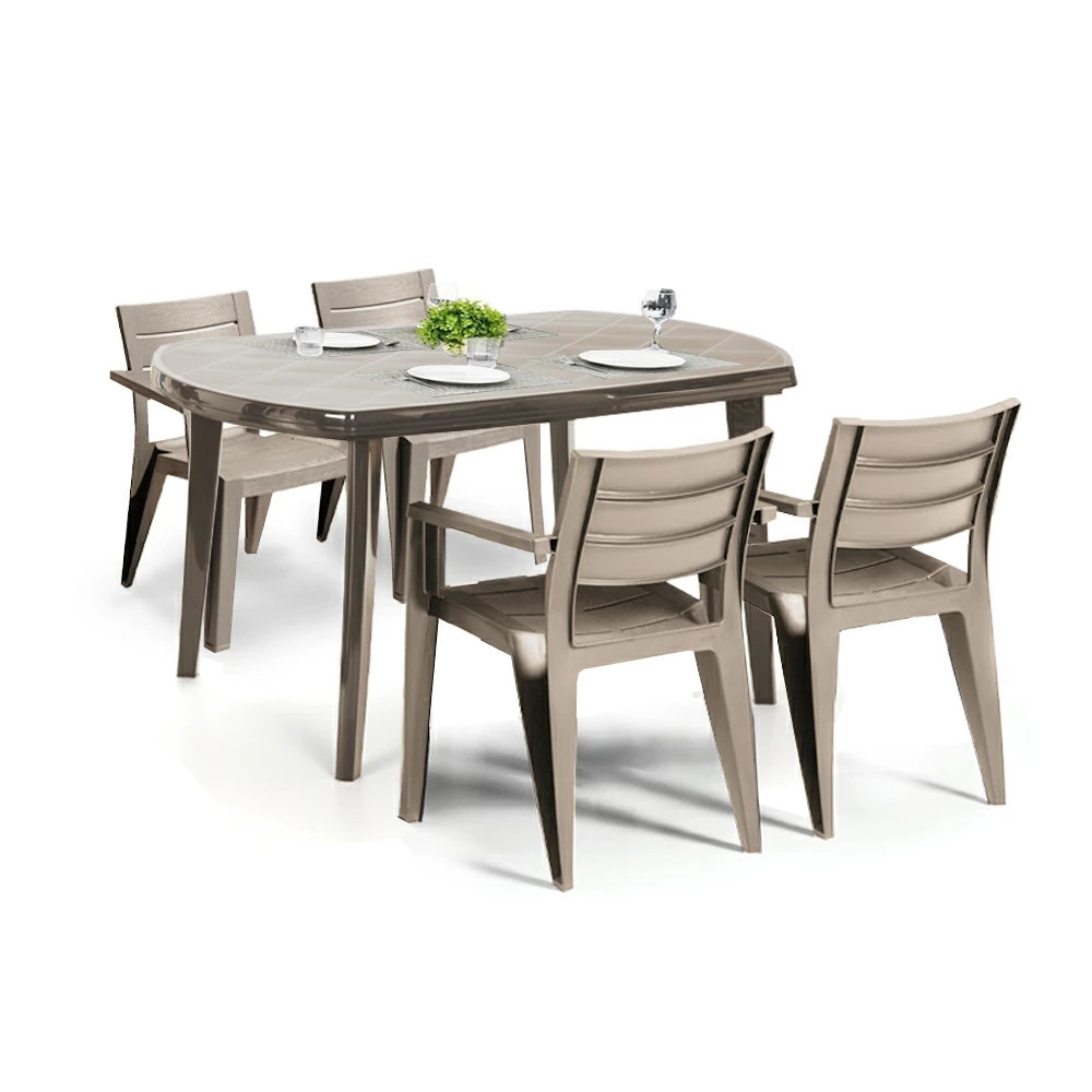 Curver Zestaw mebli ogrodowych Jelise 4+1 cappuccino