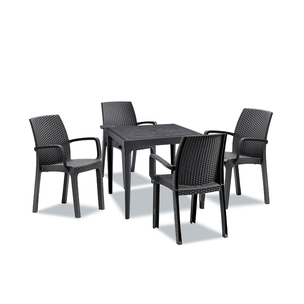 Leziter Zestaw mebli ogrodowych Natale 4+1 grafitowy
