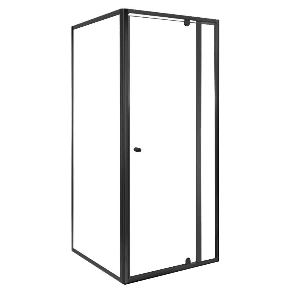 Leziter Flexi kabina prysznicowa narożna kątowa 90x90 cm bez brodzika czarna LF011B_LF1290SB