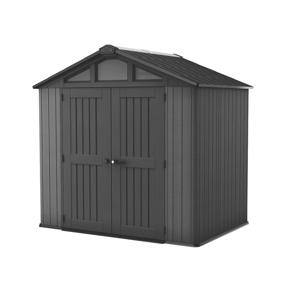 Curver Plastikowy domek ogrodowy Stronghold 8x6 szaro-czarny