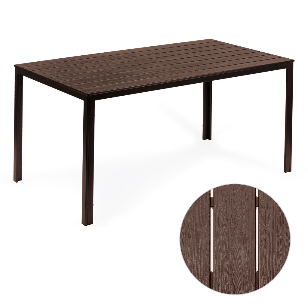 Homelux Stół ogrodowy 6-osobowy 156x78 cm polywood brązowy