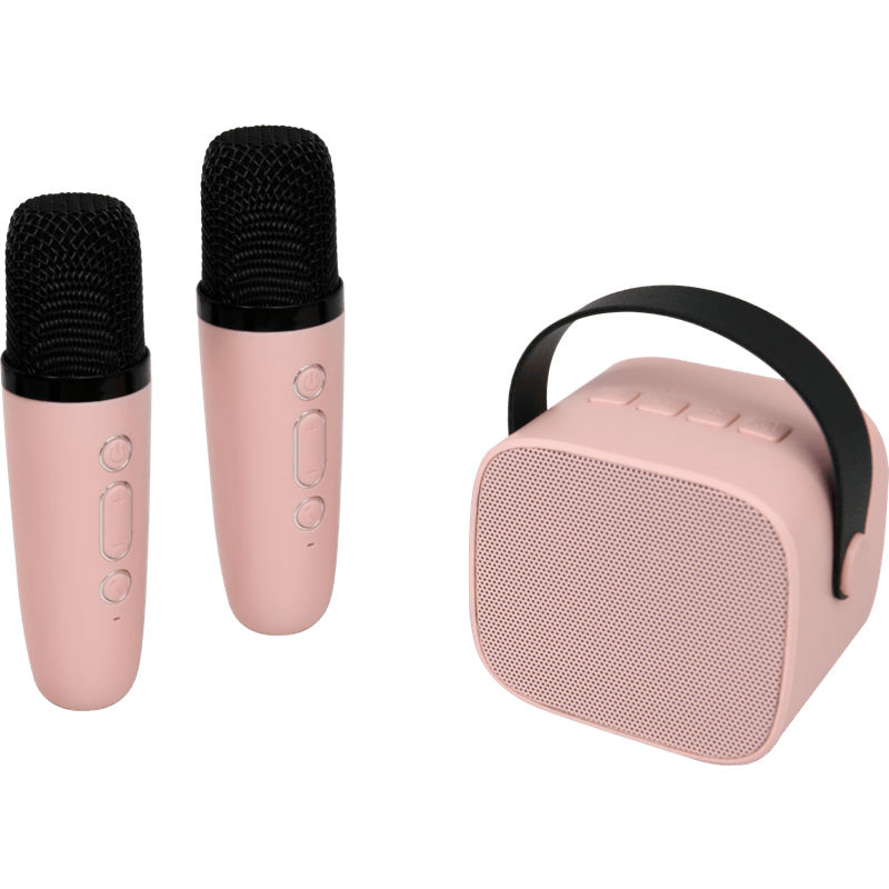 Zestaw Karaoke Party Z Głośnikiem Bluetooth 15W i Dwoma Bezprzewodowymi Mikrofonami Bigben Różowy