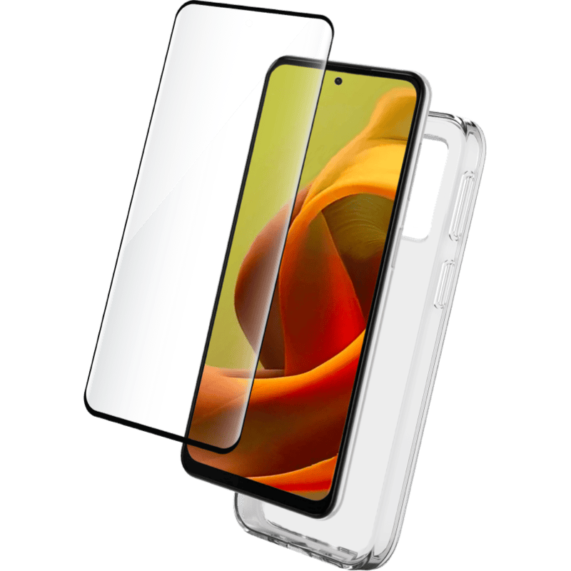 Zestaw ochronny Bigben Motorola moto G85 etui transparentne + szkło ochronne BB Transparentny