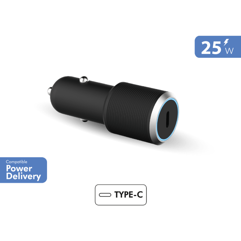 Ładowarka samochodowa Force Power Lite z dożywotnią gwarancją 25W USB C z technologią POWER DELIVERY BB Czarny
