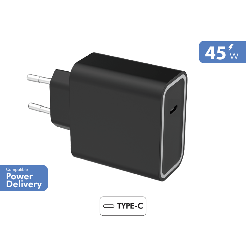Ładowarka sieciowa Force Power Lite z dożywotnią gwarancją 45W USB C z technologią POWER DELIVERY BB Czarny