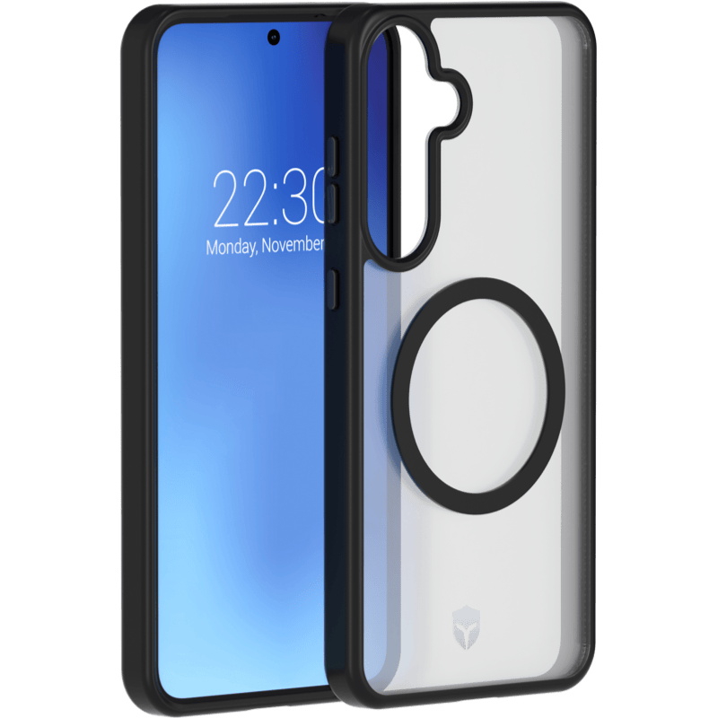 Etui Force Case Air Magsafe Samsung Galaxy S25 półprzeźroczyste Frost z ramką BB Czarny