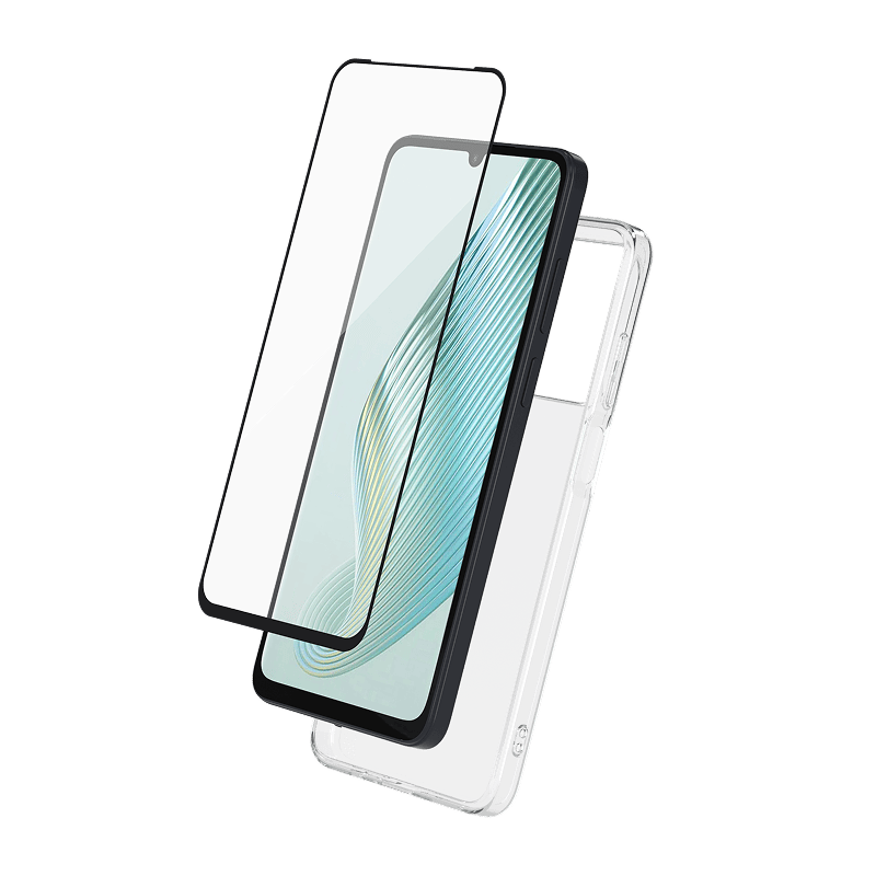 Zestaw ochronny Bigben Honor X5C Plus etui transparentne + szkło ochronne BB Transparentny