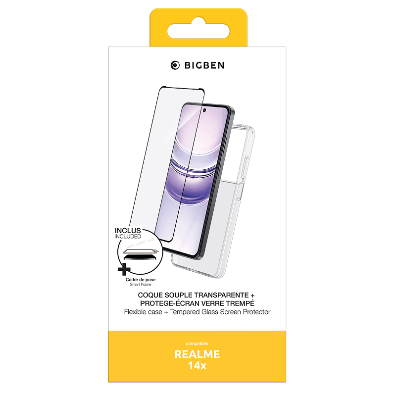 Zestaw ochronny Bigben Realme 14X etui transparentne + szkło ochronne BB Transparentny