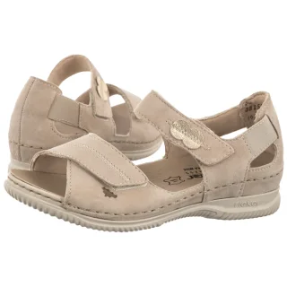 Sandały Beżowe V7474-60 Beige (RI389-a) Rieker