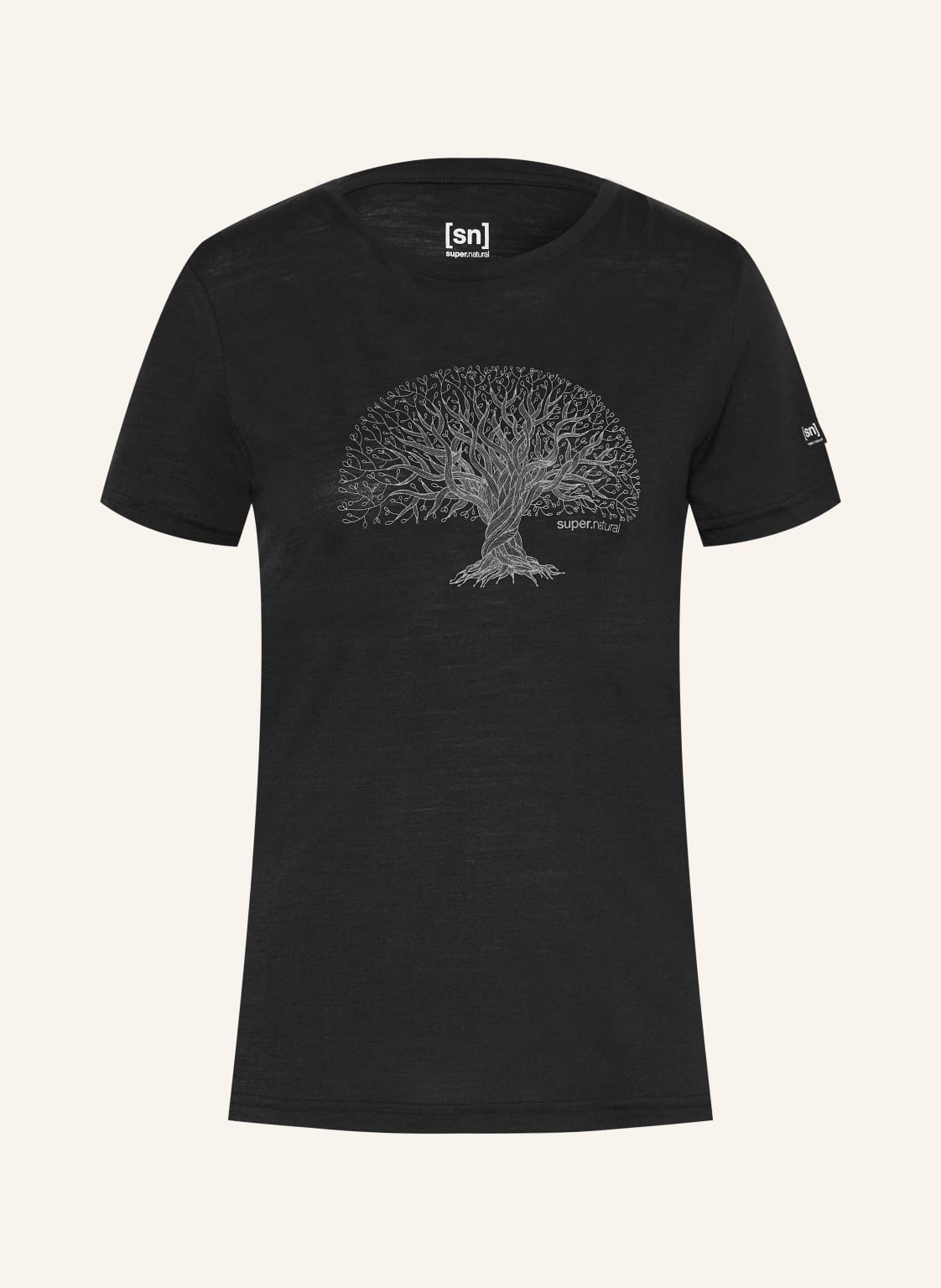 Super.Natural T-Shirt Tree Of Knowledge Z Wełną Merino schwarz