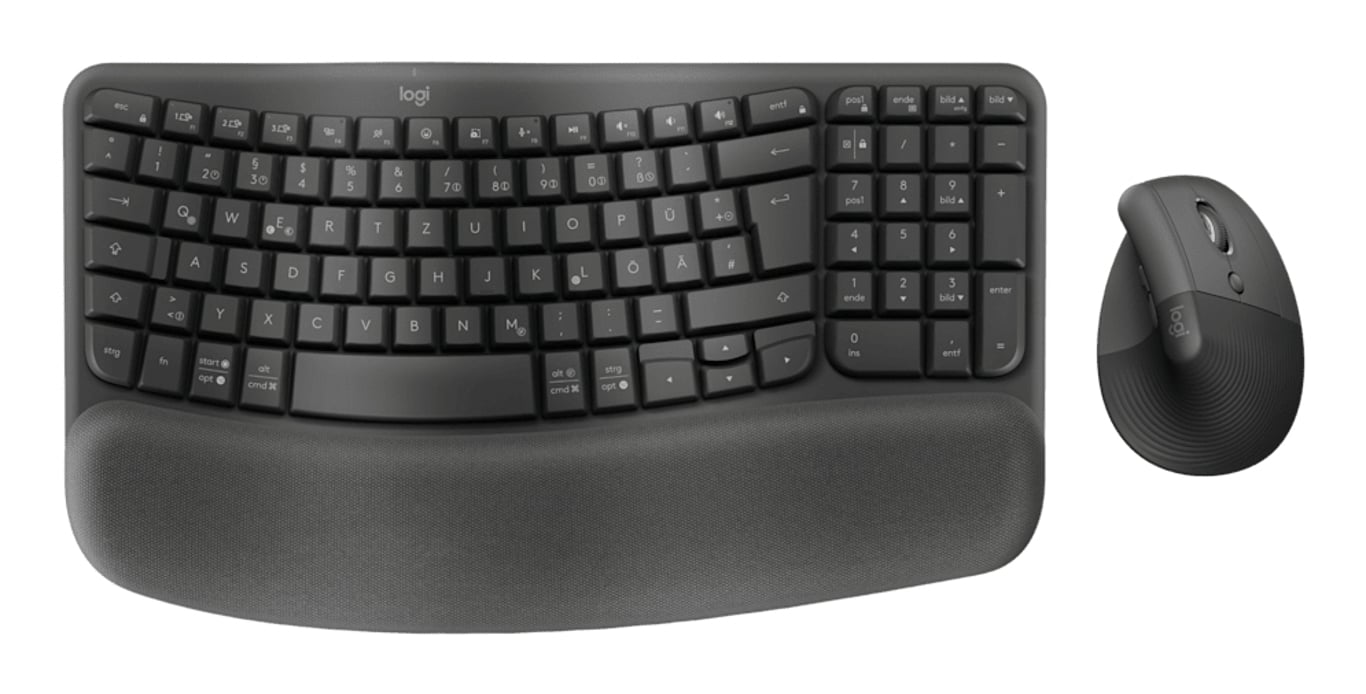 Logitech Wave Keys and Lift Combo Bluetooth QWERTZ Niemiecki Grafitowy 920-013631
