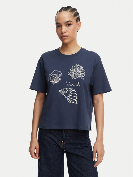 Weekend Max Mara T-Shirt Sabato 2615941112 Granatowy Regular Fit
