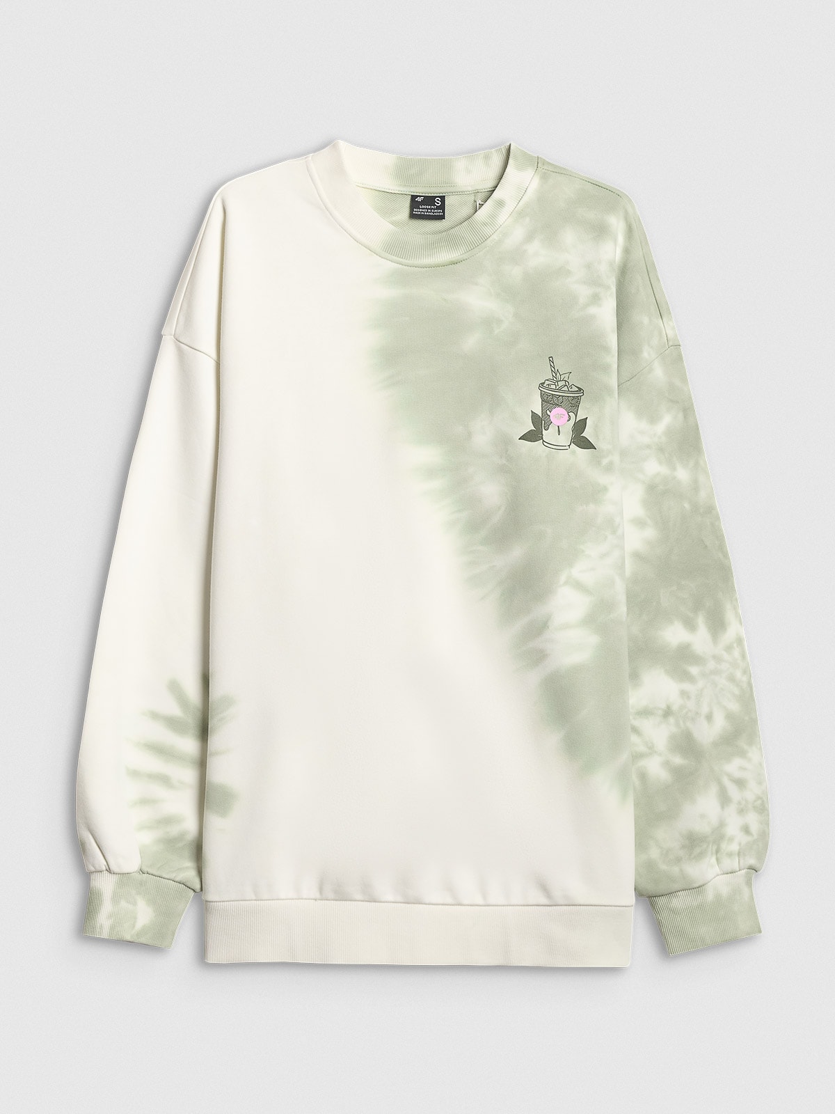 4F Bluza dresowa loose bez kaptura damska - zielona M