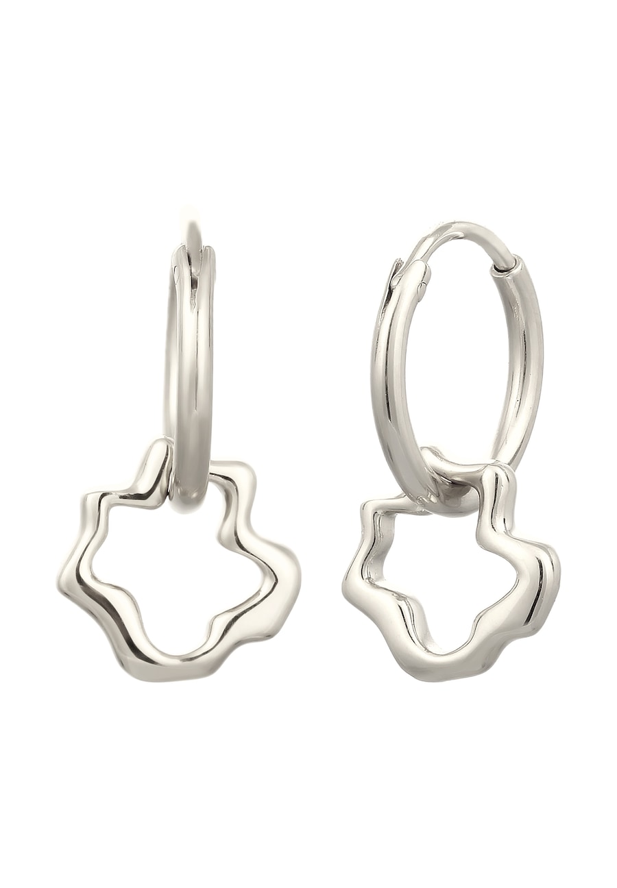 Elli Kreolki Damskie Kwiat 925 Sterling Silver Kolczyki 1 ct