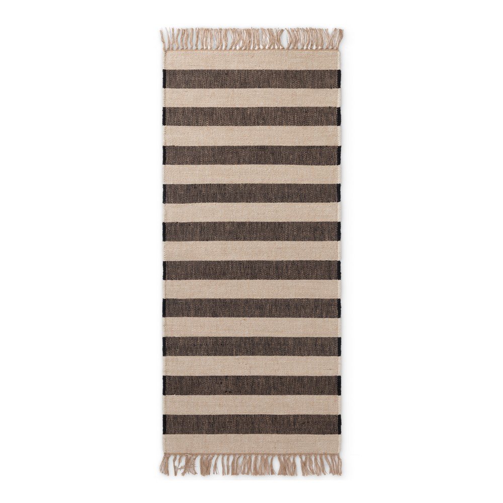 Czarno-kremowy ręcznie tkany dwustronny chodnik z juty 80x200 cm Playa – Hanse Home
