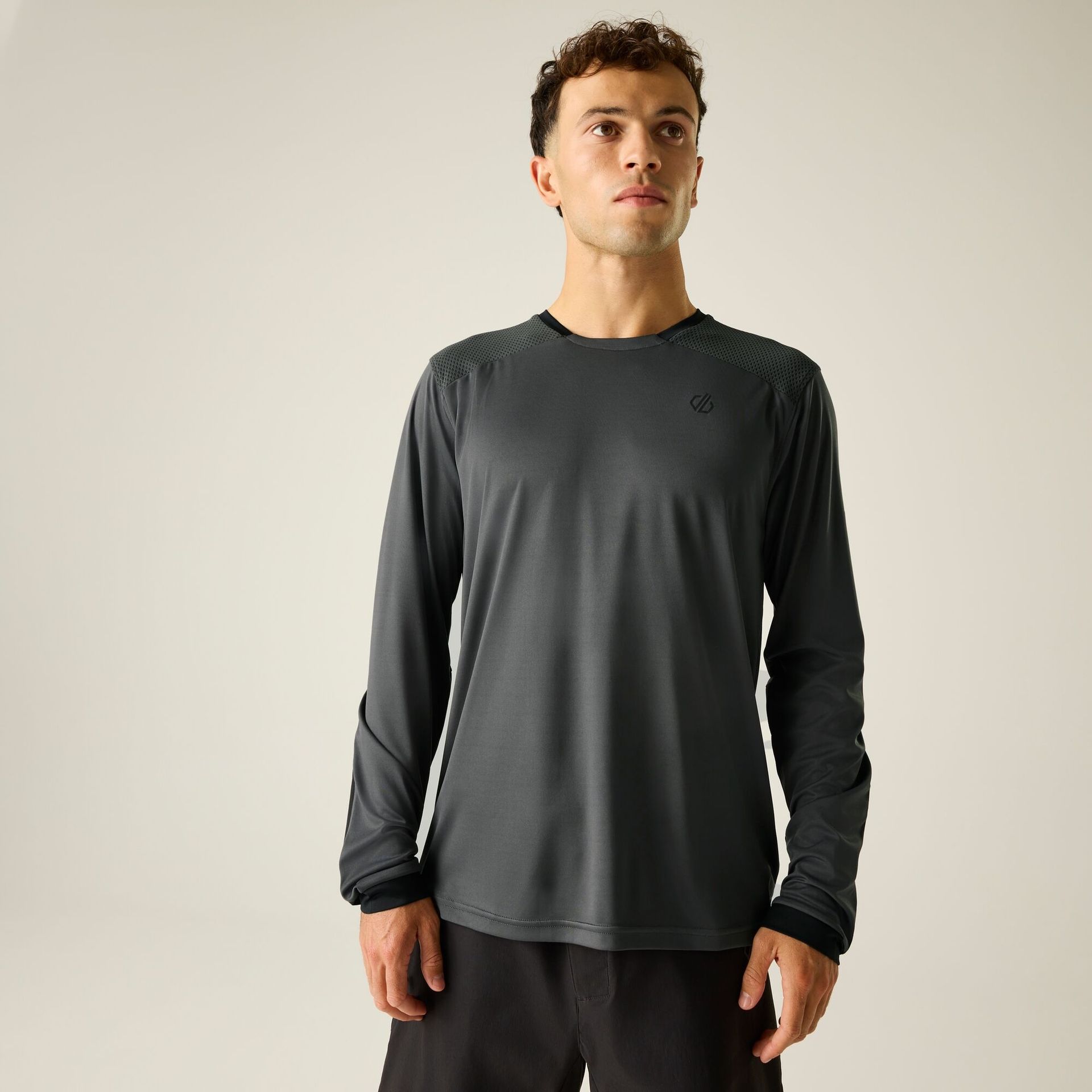 Dare 2b Koszulka rowerowa z długim rękawem męska szybkoschnąca Trackstand Ace L/S Szary, Rozmiar: 3XL