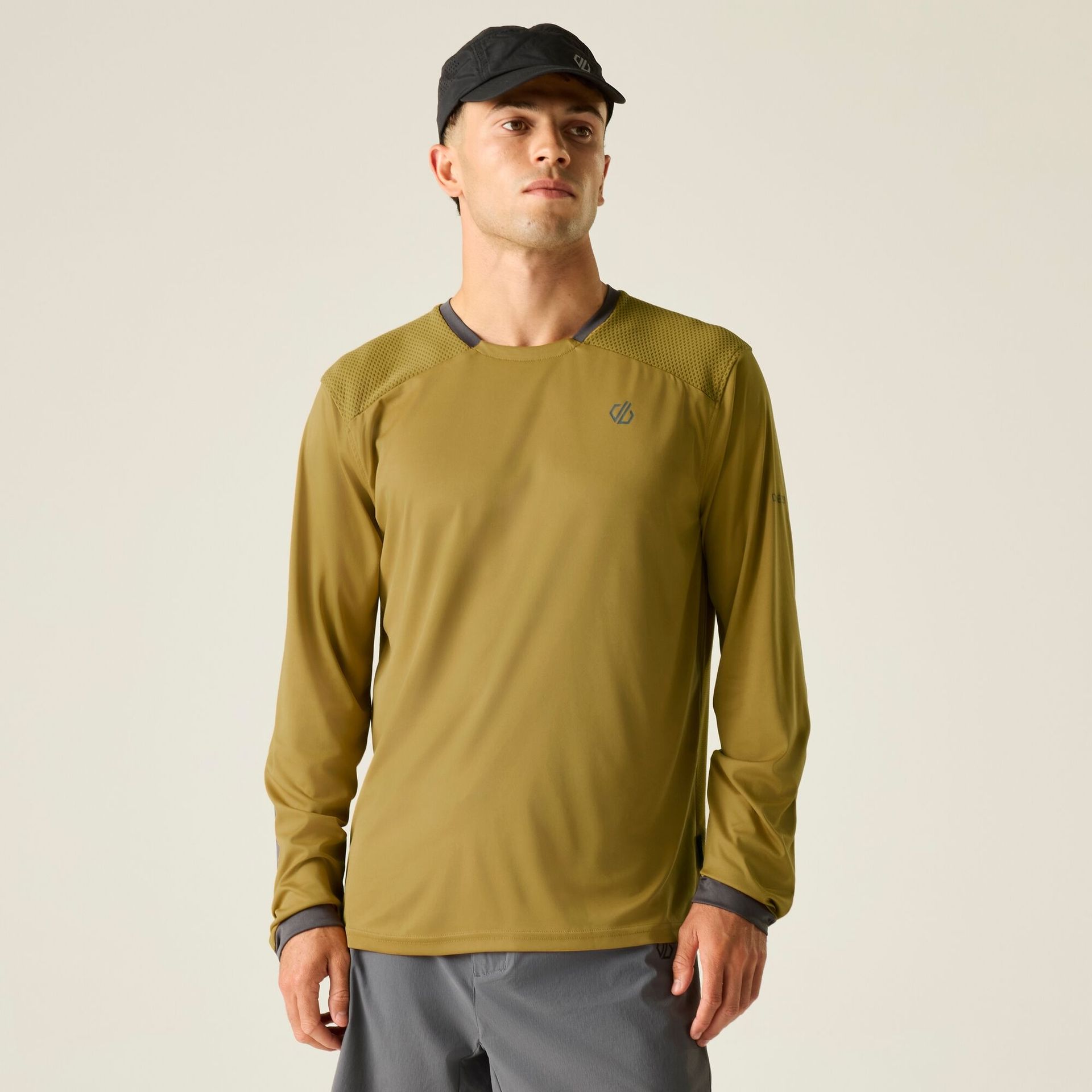 Dare 2b Koszulka rowerowa z długim rękawem męska szybkoschnąca Trackstand Ace L/S Brązowy, Rozmiar: 3XL