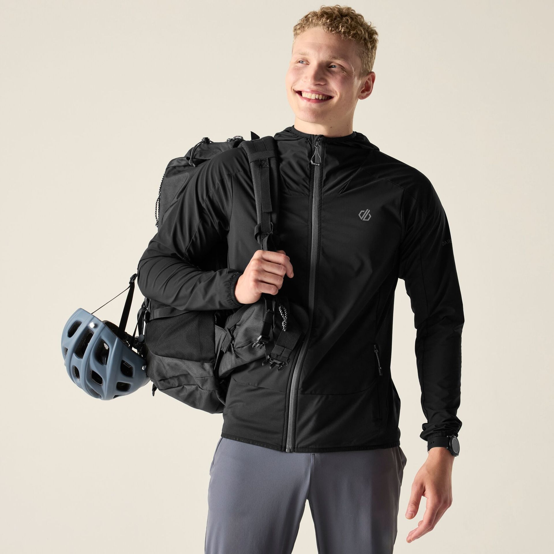 Dare 2b Bluza męska z kapturem rozsuwana Endurance Strength Stretch Czarny, Rozmiar: XL