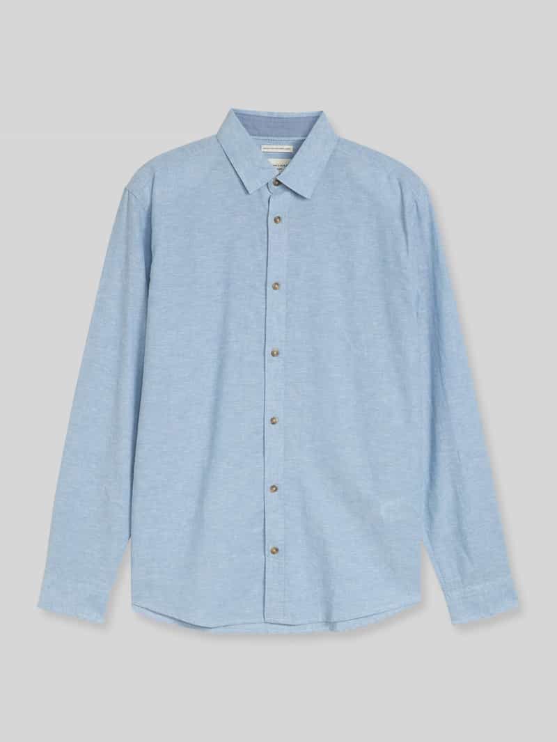 Koszula casualowa o kroju regular fit z mieszanki lnu i bawełny