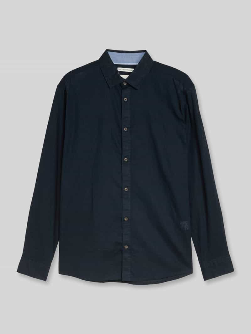 Koszula casualowa o kroju regular fit z mieszanki lnu i bawełny