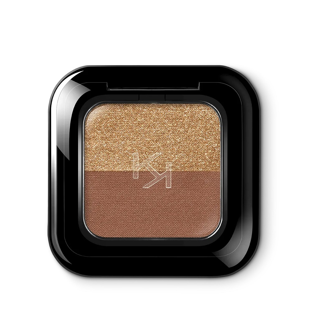 KIKO Milano Bright Duo Eyeshadow podwójny cień do powiek uwalniający intensywny kolor 04 Universal Beige / Warm Gold 1.8g