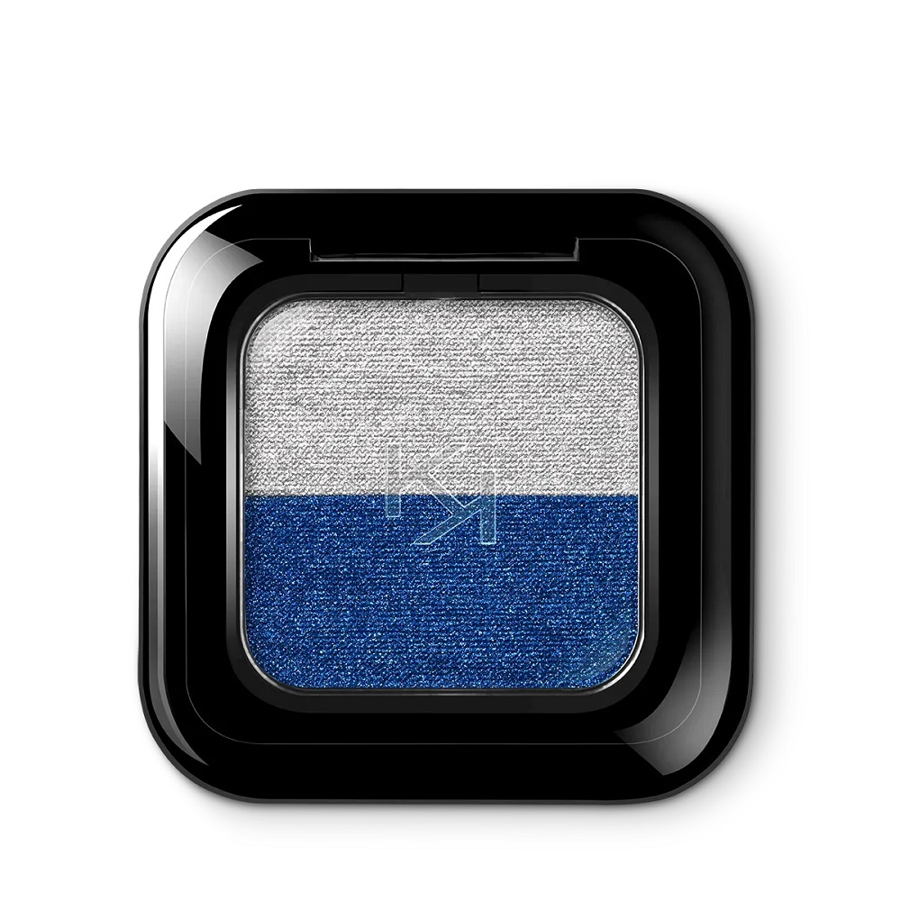 KIKO Milano Bright Duo Eyeshadow podwójny cień do powiek uwalniający intensywny kolor 17 Silver / Eletric Blue 1.8g