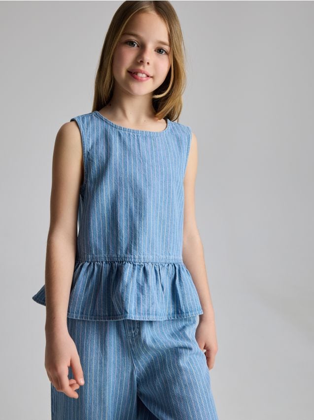 Reserved - Denimowy top - niebieski