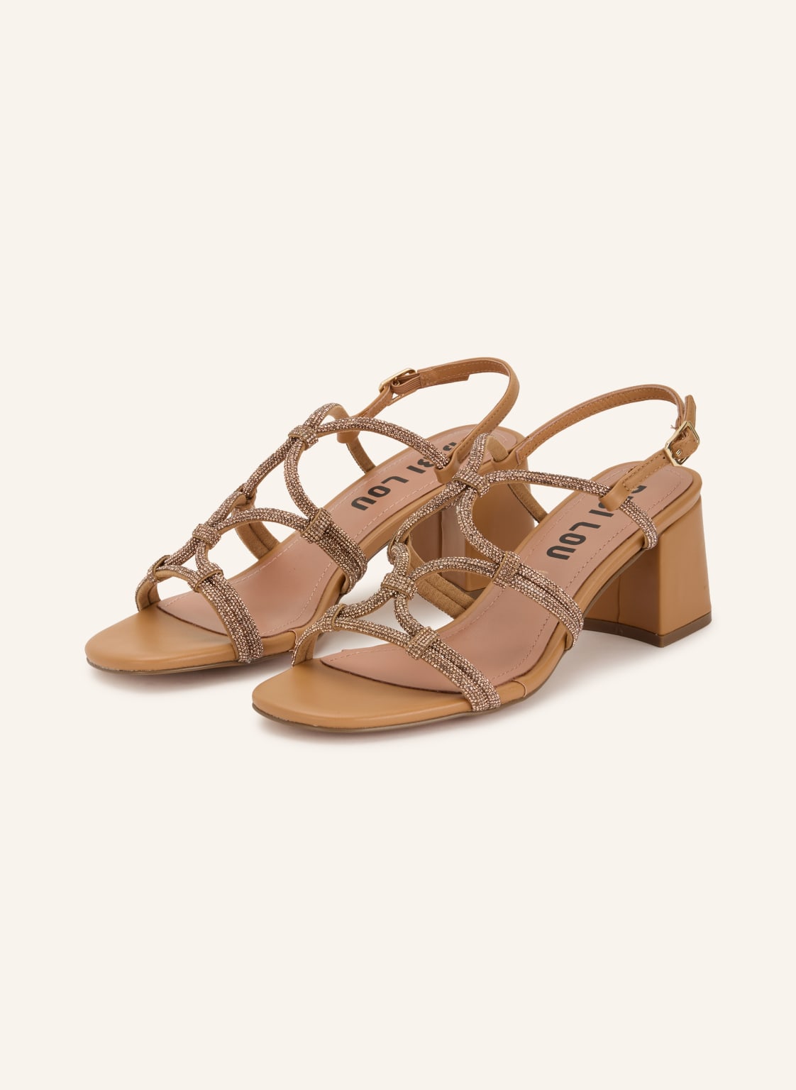 Bibi Lou Sandałki Quail Z Kamieniami Ozdobnymi beige