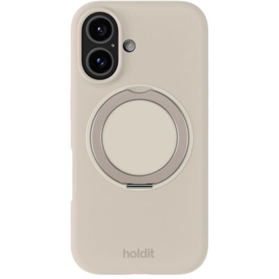 Etui HOLDIT Silicone Stand Case do Apple iPhone 16 Jasnobeżowy