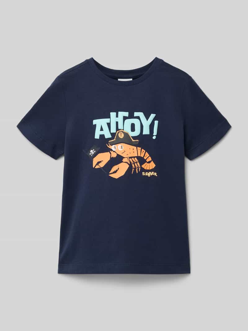 męski t-shirt o kroju regular fit z czystej bawełny